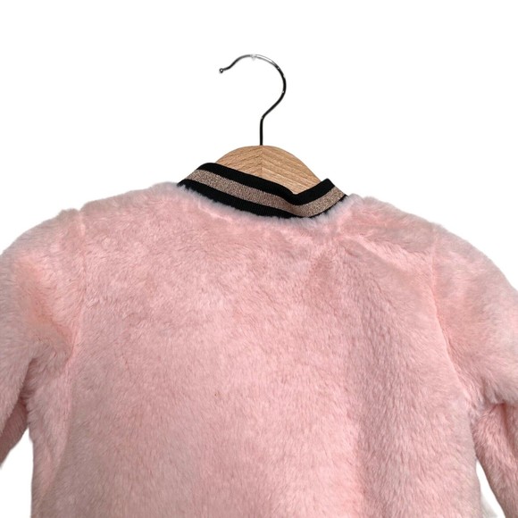 Tahari Baby Girl 12 months Pink Faux Fur Full Zip Jacket Sherpa - Picture 4 of 9